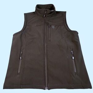Rank 45 Mens Softshell Fleece Lined Vest Black Full Zip Size Medium
